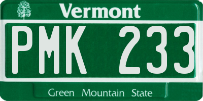VT license plate PMK233