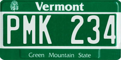 VT license plate PMK234