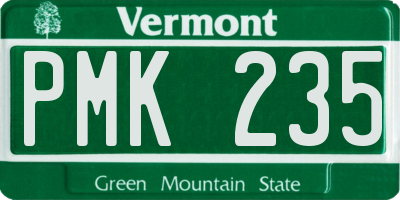 VT license plate PMK235