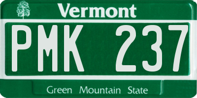 VT license plate PMK237
