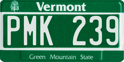 VT license plate PMK239