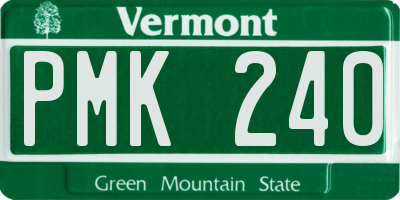 VT license plate PMK240