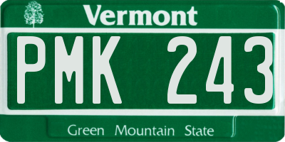 VT license plate PMK243