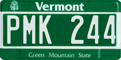 VT license plate PMK244