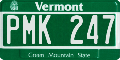 VT license plate PMK247