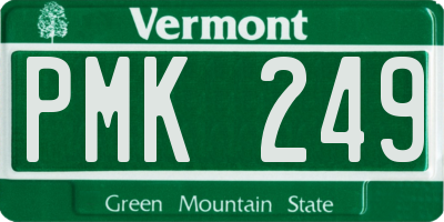 VT license plate PMK249