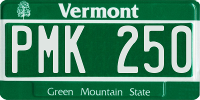 VT license plate PMK250