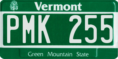 VT license plate PMK255