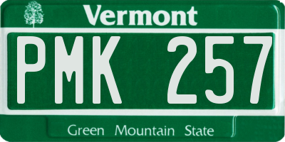 VT license plate PMK257