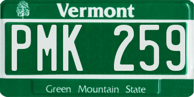 VT license plate PMK259