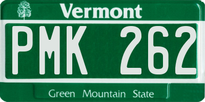 VT license plate PMK262