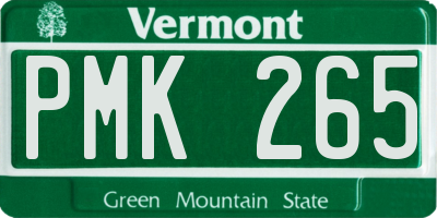 VT license plate PMK265
