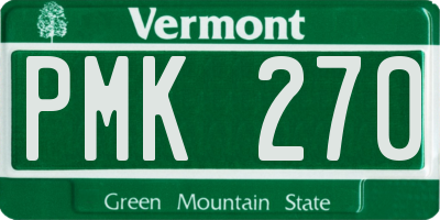 VT license plate PMK270