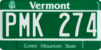 VT license plate PMK274
