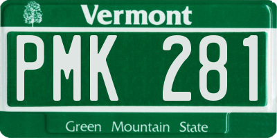 VT license plate PMK281