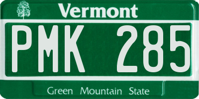 VT license plate PMK285