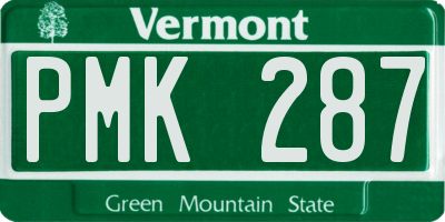 VT license plate PMK287
