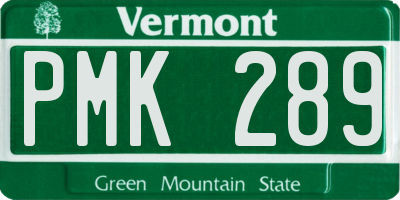 VT license plate PMK289