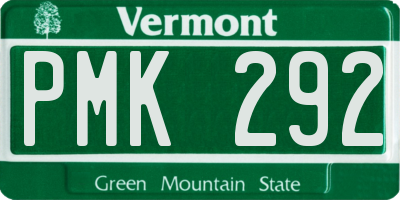 VT license plate PMK292