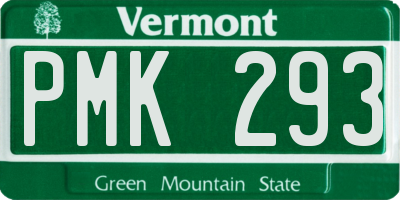 VT license plate PMK293