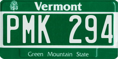 VT license plate PMK294