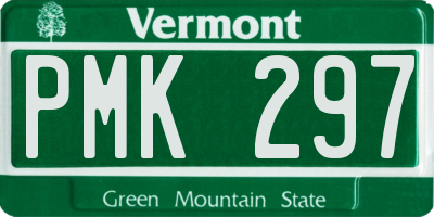 VT license plate PMK297
