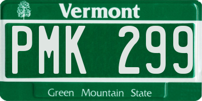 VT license plate PMK299