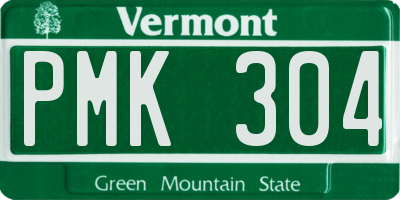 VT license plate PMK304
