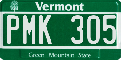VT license plate PMK305