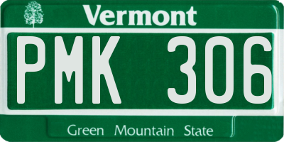 VT license plate PMK306
