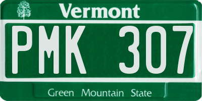 VT license plate PMK307