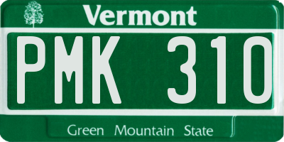 VT license plate PMK310