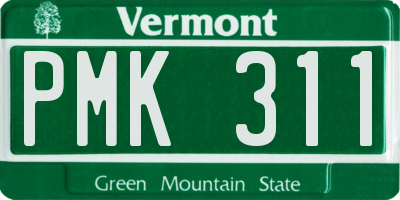 VT license plate PMK311