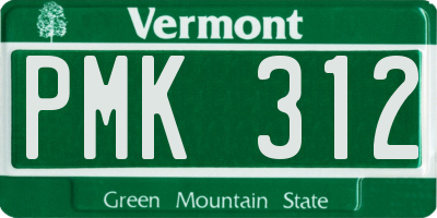 VT license plate PMK312