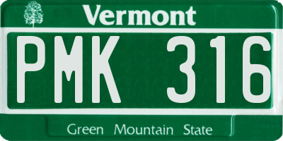 VT license plate PMK316