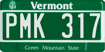 VT license plate PMK317