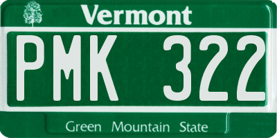 VT license plate PMK322