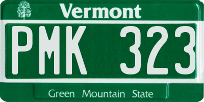 VT license plate PMK323