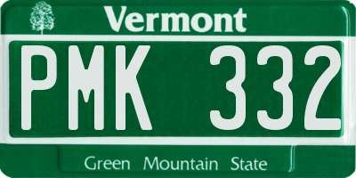 VT license plate PMK332