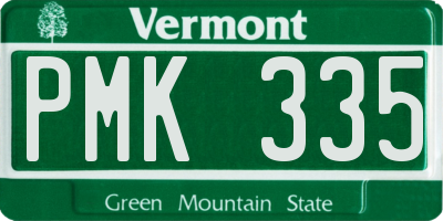 VT license plate PMK335