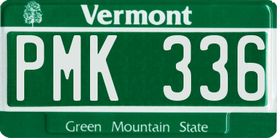 VT license plate PMK336