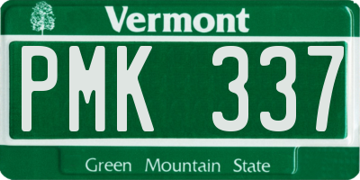 VT license plate PMK337