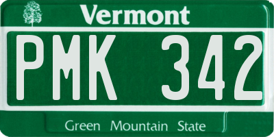 VT license plate PMK342