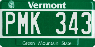 VT license plate PMK343