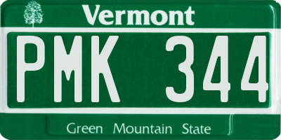 VT license plate PMK344
