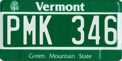 VT license plate PMK346