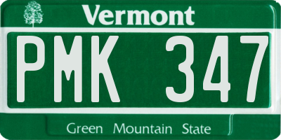 VT license plate PMK347
