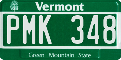 VT license plate PMK348