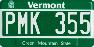 VT license plate PMK355