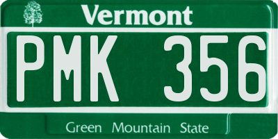 VT license plate PMK356